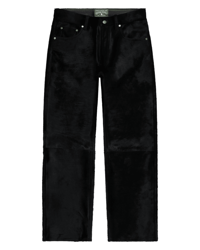 Calf hair denim tears pant